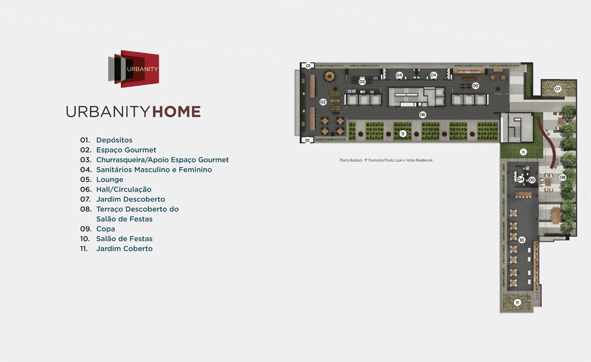 9º Pavimento/Planta Lazer e Festas Residencial