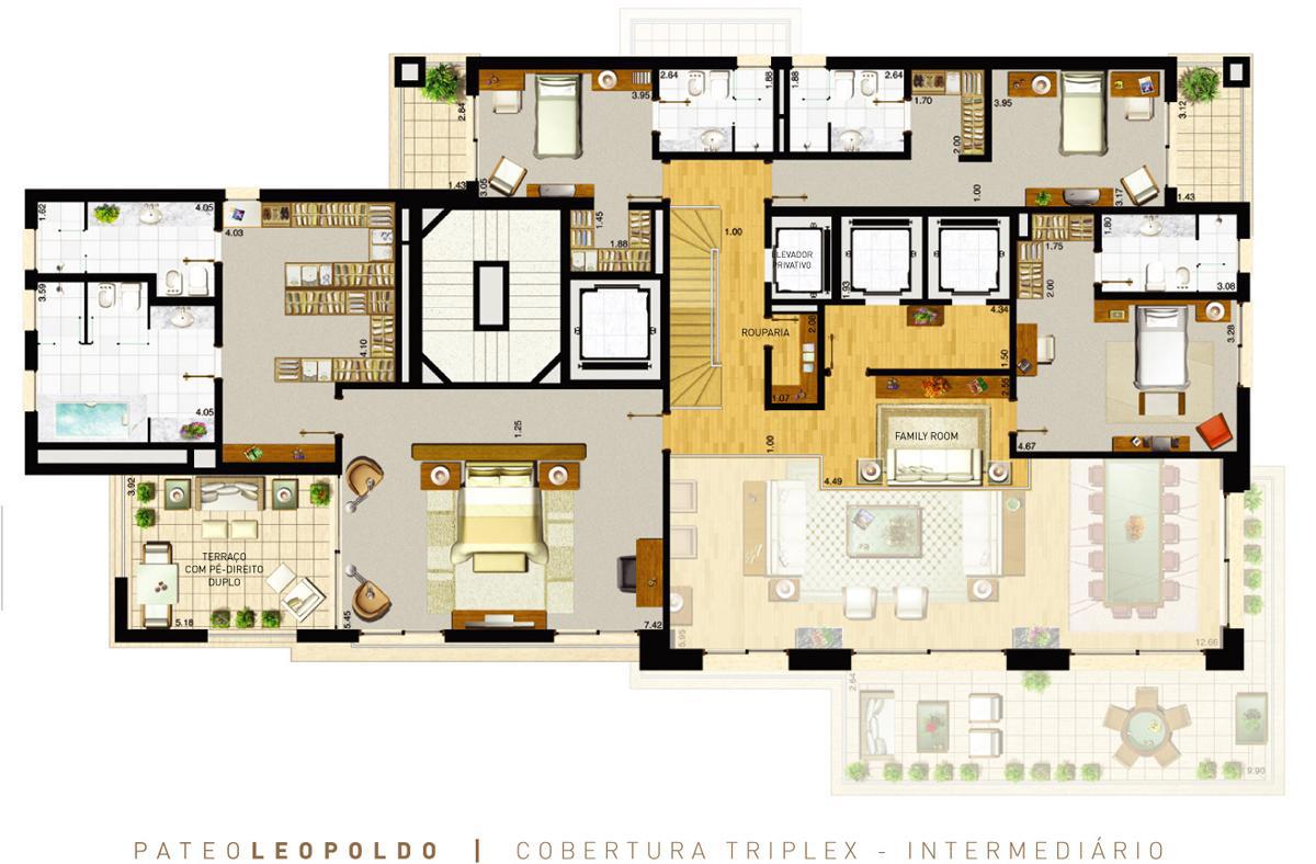 Apto. Triplex - Intermediário