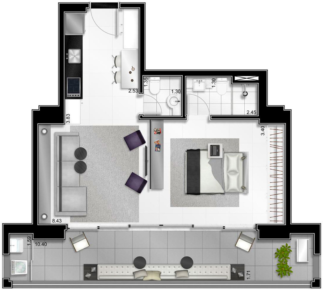 Apto Final 2 - Tipo - 3º ao 14º andar