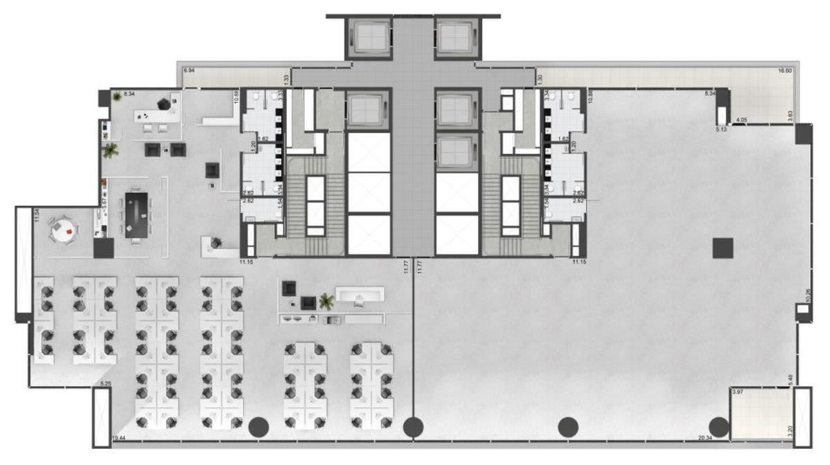 Planta do pavimento Corporativo (Tipo B)