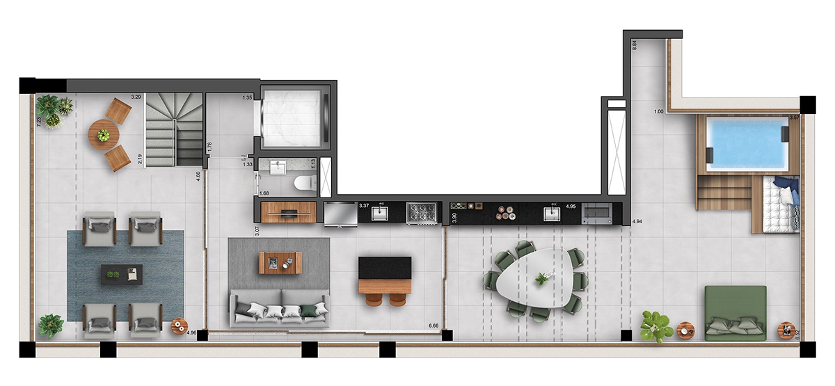 Duplex 3 Suítes 272 m² (Superior)