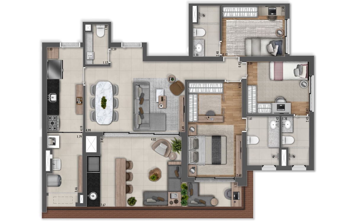PLANTA TIPO DE 113 M² (3 SUÍTES) - 2 VAGAS?
