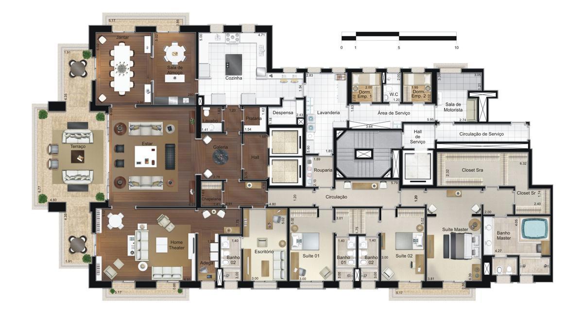 Apto. 500m² - Opção 1