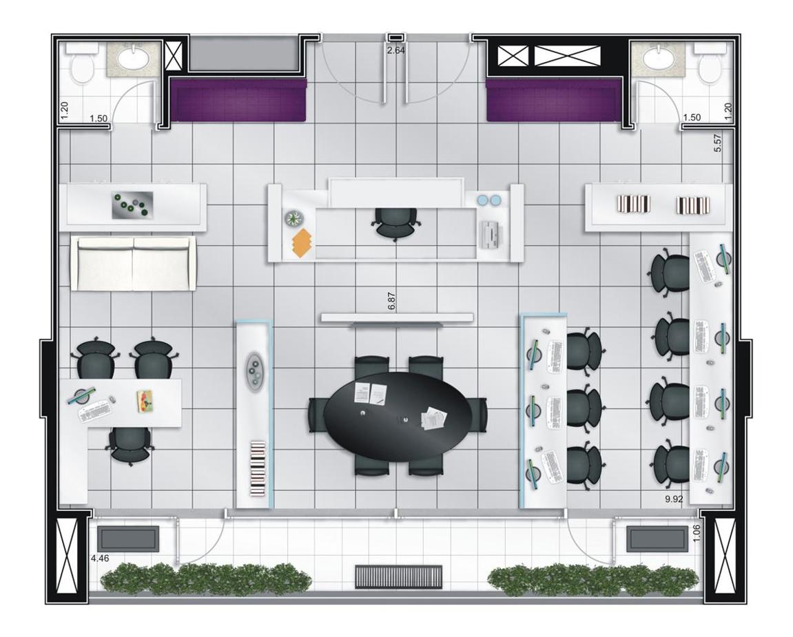 Planta tipo - 2 Conjuntos