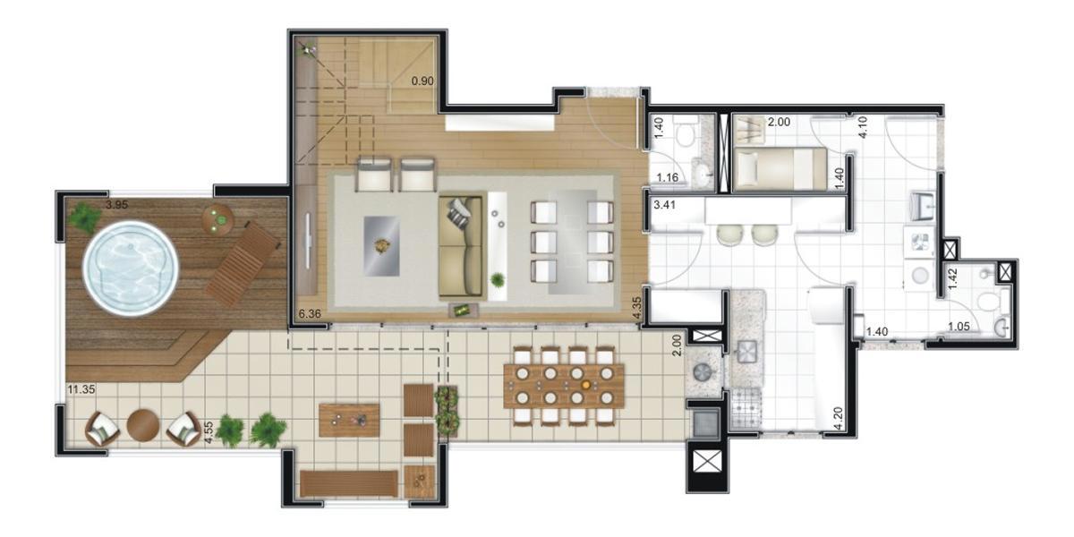 Cobertura menor - Pavimento inferior