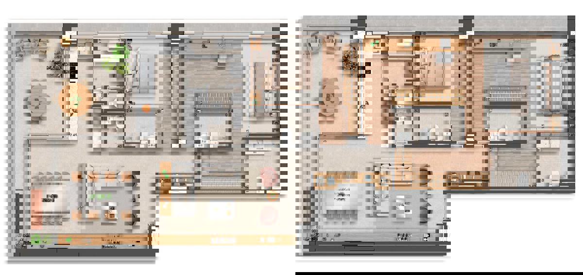 2 Suítes Opção ampliada 134 m²