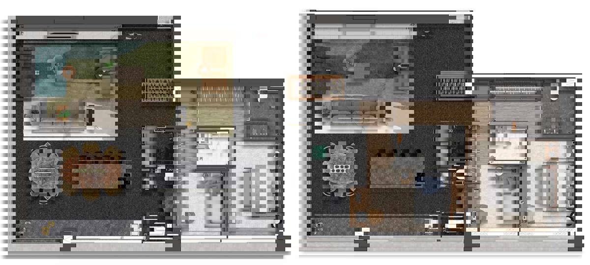 2 Suítes Tipo pé direito duplo 137 m² 